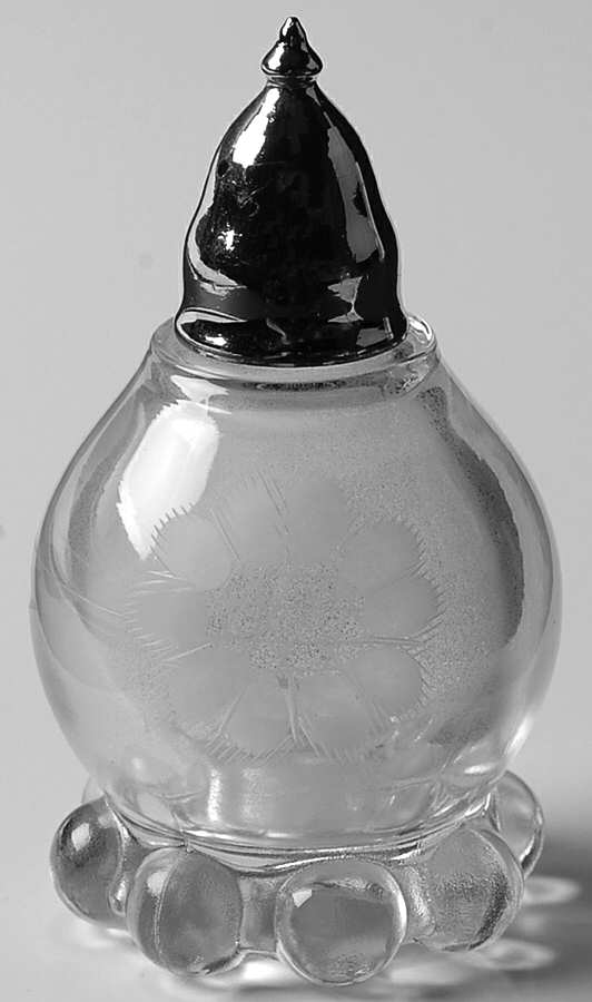 Cornflower (Candlewick) Footed Shaker & Metal Lid by W J Hughes-1