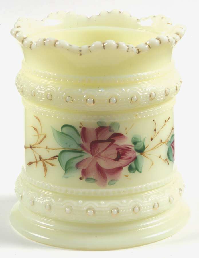 Ring Band Custard Floral Open Sugar by Heisey-1
