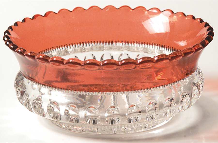 Punty Band Ruby Flash 4" Nappy by Heisey-1