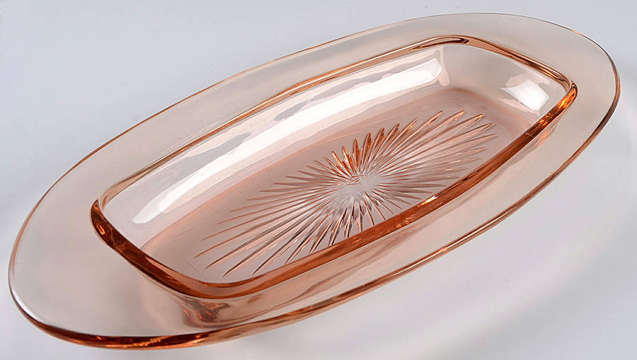 Yeoman Pink Flamingo (Stem 1184, No Optic) 12" Oval Celery by Heisey-1