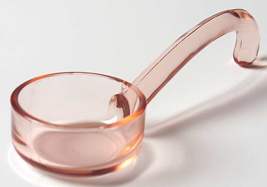 Yeoman Pink Flamingo (Stem 1184, No Optic) Mayonnaise Ladle by Heisey-1