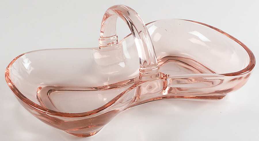 Yeoman Pink Flamingo (Stem 1184, No Optic) 8" Handled Bon Bon by Heisey-1