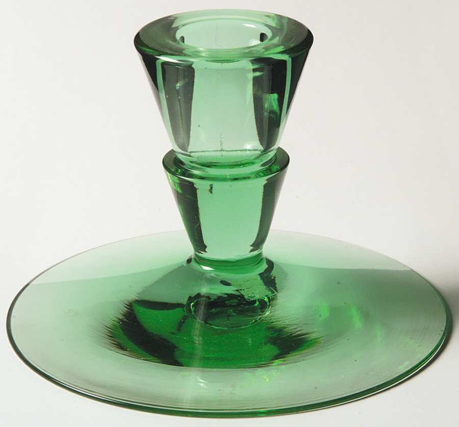 Liberty Green (Line 128) 3" Single Light Candlestick by Heisey-1