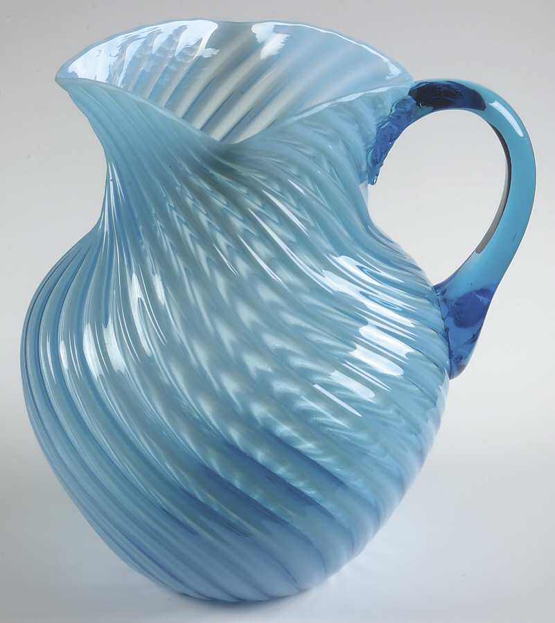 325 Opalescent Swirl (Blue) 64 Oz Pitcher by Hobbs Brockunier-1