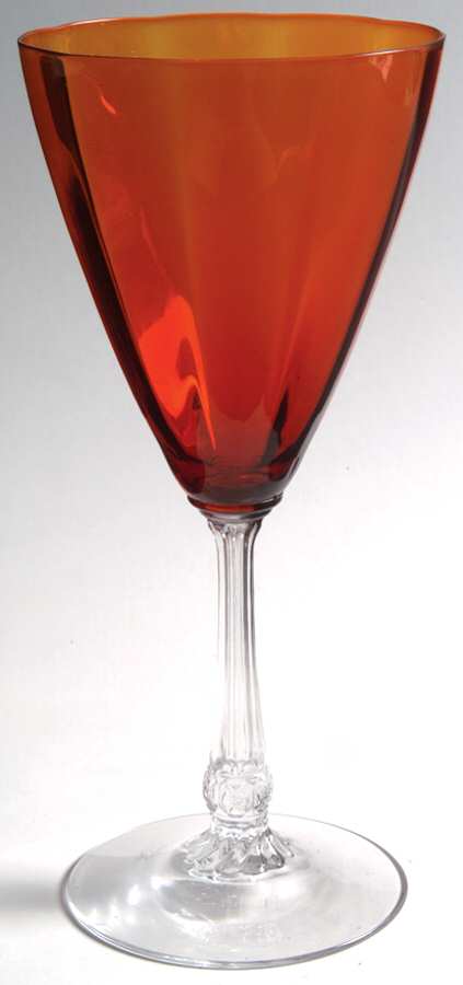 Duquesne-Tangerine (Stem 3389, Optic) Water Goblet by Heisey-1