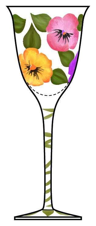 Pansy Water Goblet by Home Essentials-1