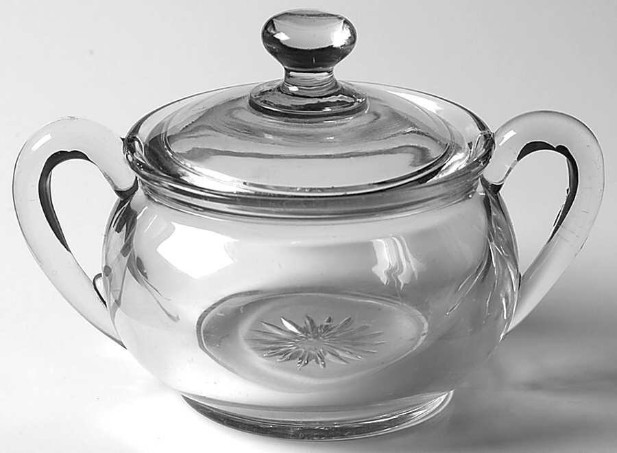 Yeoman Clear (Line 1184, No Optic) Sugar Bowl & Lid by Heisey-1