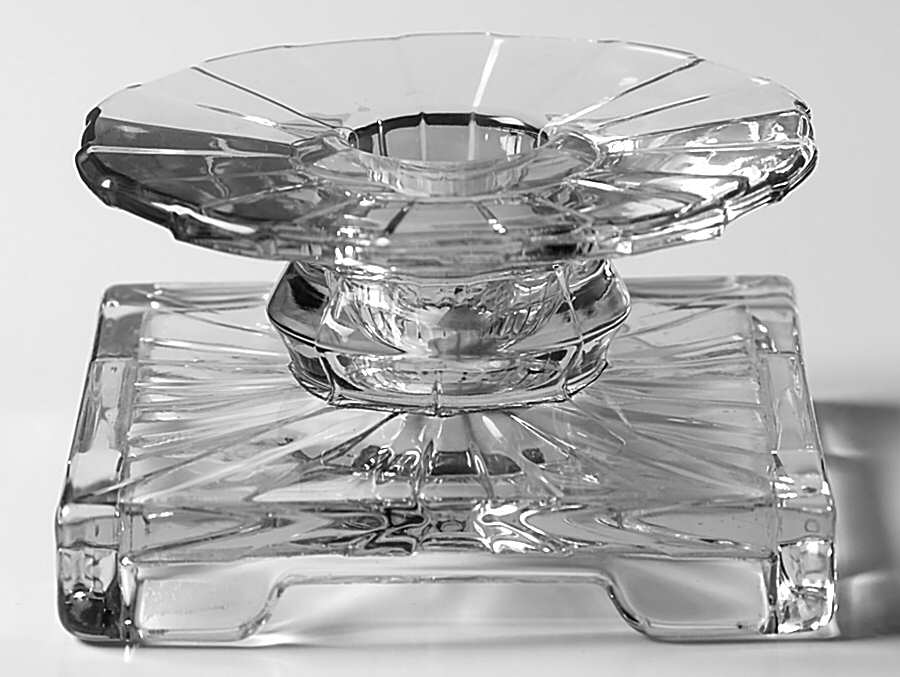 Sunburst Clear Single Light Candlestick by Heisey-1