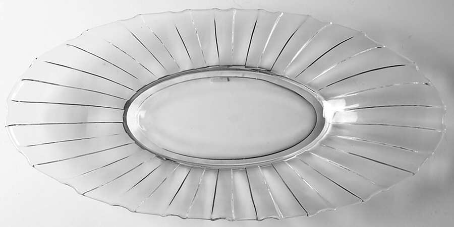 Sunburst Clear 16" Oval Platter by Heisey-1