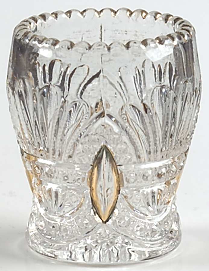 Prince of Wales Plumes Gold Trim Toothpick Holder by Heisey-1