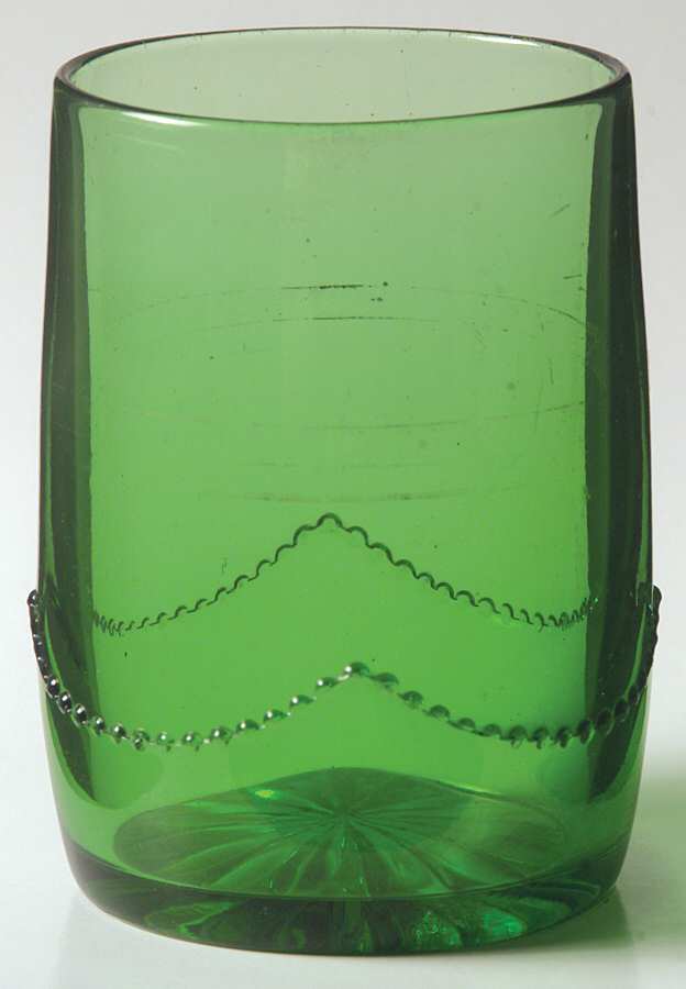 Beaded Swag Emerald Green 9 Oz Flat Tumbler by Heisey-1