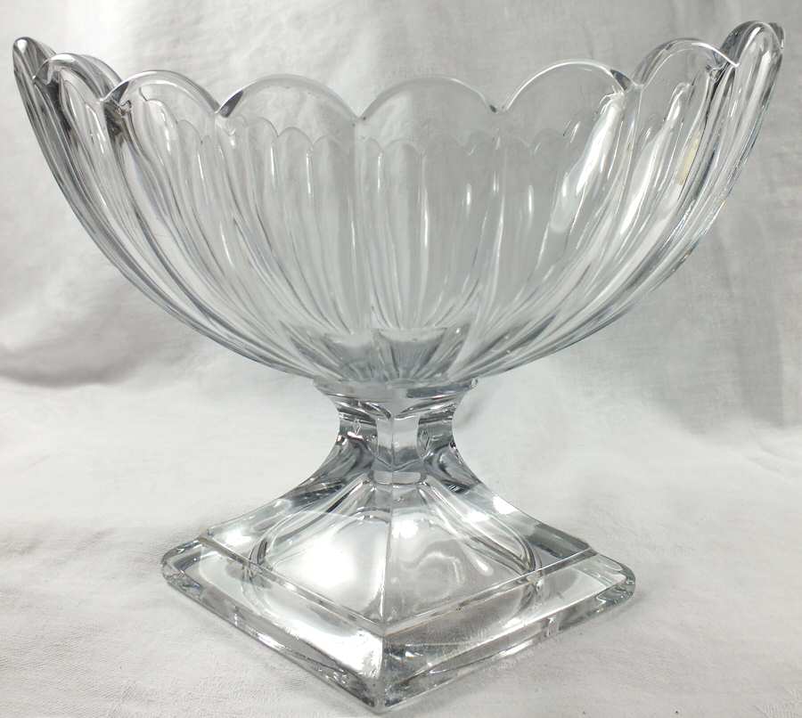 Banded Diamond Foot Oval Compote (Height X Width) by Heisey-1