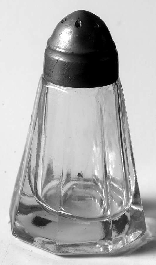 Tall Panel Clear (Line 25) Shaker with Metal Lid by Heisey-1
