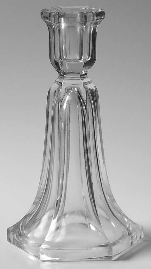 Skirted Panel Clear 7" Single Light Candlestick by Heisey-1