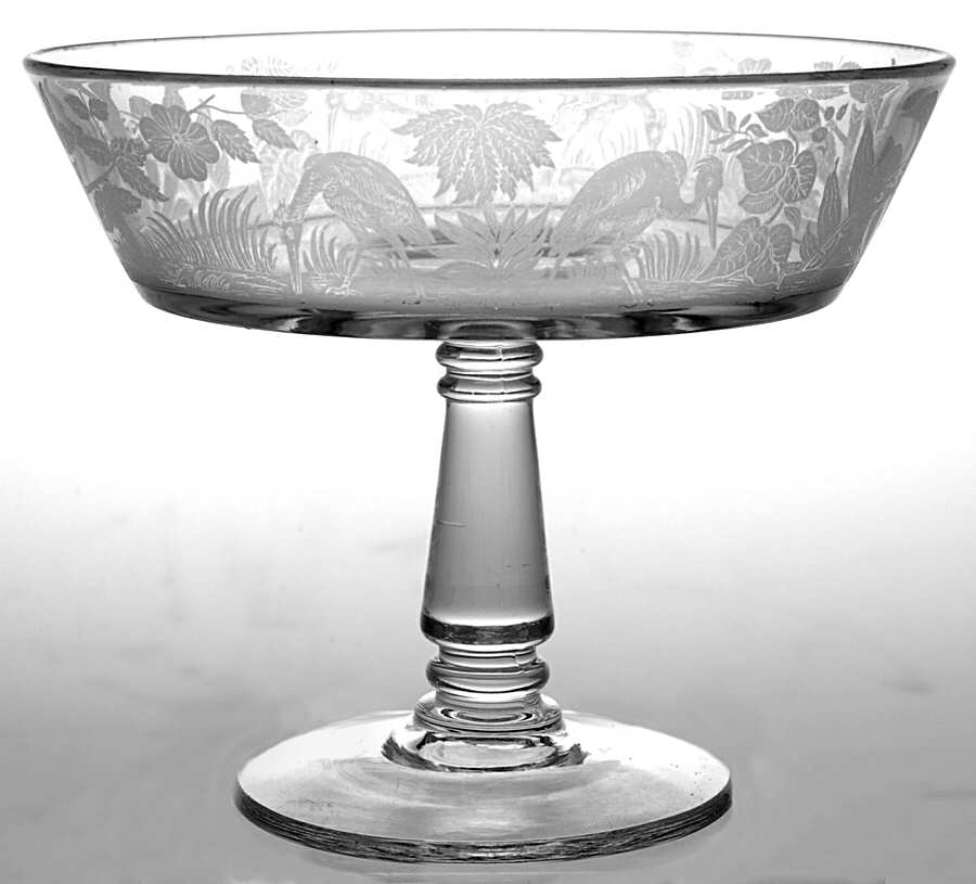Flamingo Habitat Round Compote (Height X Width) by Hobbs Brockunier-1