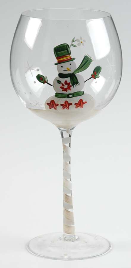 Happy Snowman Water Goblet by Home Essentials-1