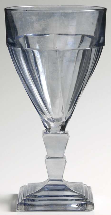 Twist Blue Flashed Water Goblet by Heisey-1