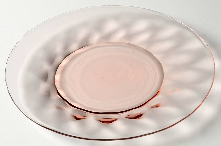 Thin Pink (Diamond Optic) 6" Bread & Butter Plate by Heisey-1
