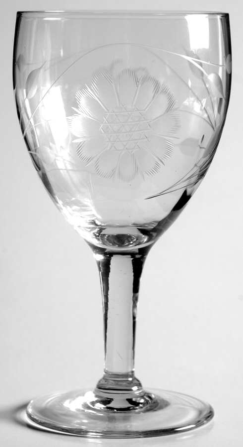 Cornflower (Smooth Stem, Half Optic) Wine Glass by W J Hughes-1