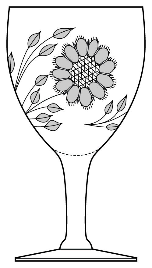 Cornflower (Smooth Stem, Half Optic) Water Goblet by W J Hughes-1