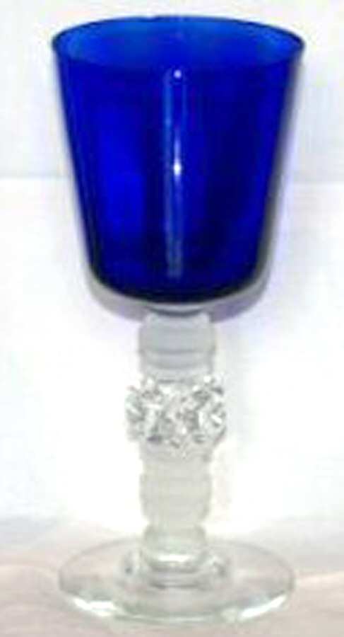 Spanish Cobalt Bowl (Frost Stem) Wine Glass by Heisey-1