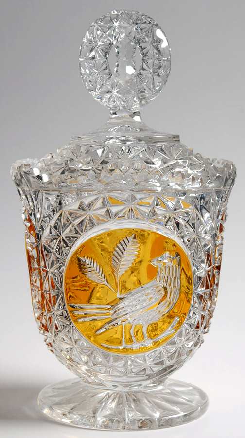 Byrdes Collection Amber Flash Candy Dish & Lid by Hofbauer-1