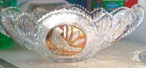 Byrdes Collection Amber Flash 13" Oval Handled Bowl by Hofbauer-1