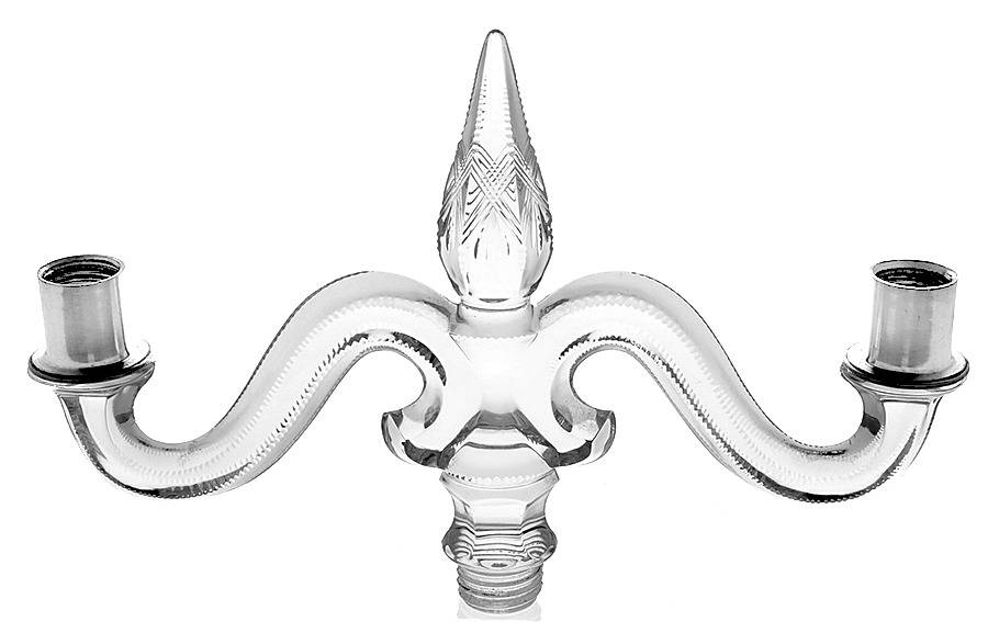 Old Williamsburg Candlelabras & Epergne 2 Light Candelabra Arm #300 Cut Design by Heisey-1