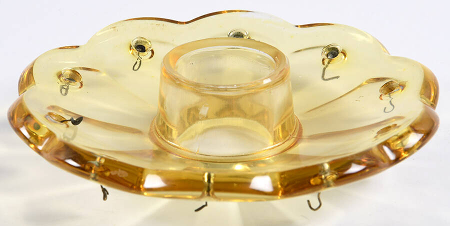 Old Williamsburg Candlelabras & Epergne Yellow Bobeche-Holds 10 Prisms by Heisey-1