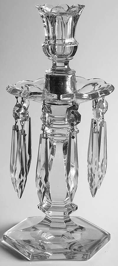 Old Williamsburg Candlelabras & Epergne Candelabra (9"Base,Socket,Bobeche & 10 Prisms) by Heisey-1