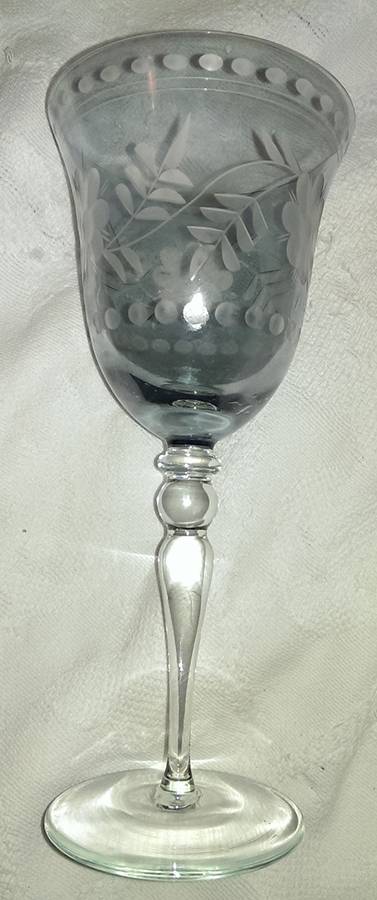 Cut Luster Blue Water Goblet by Home Essentials-1