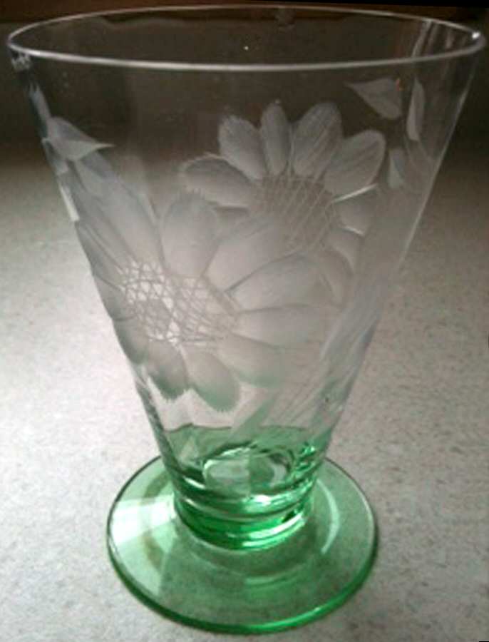 Cornflower Green (15011) Footed Tumbler by W J Hughes-1