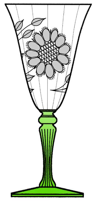 Cornflower Green (15011) Water Goblet by W J Hughes-1