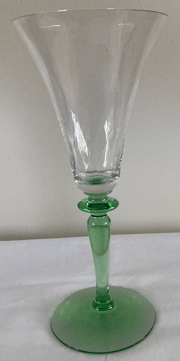Trojan Green Stem (Stem 3366, No Etch) Water Goblet by Heisey-1