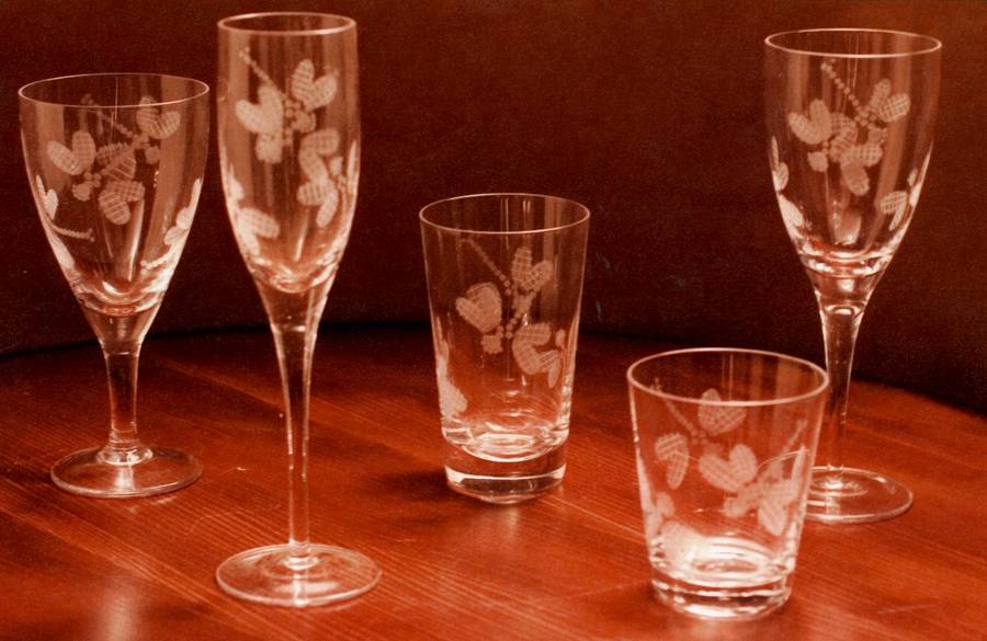 Dragonfly Etched Water Goblet by Home Essentials-1