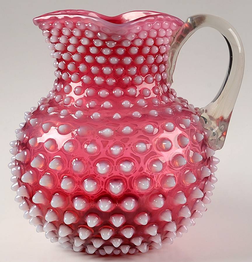 Dewdrop Cranberry Opalescent 40 Oz Pitcher by Hobbs Brockunier-1