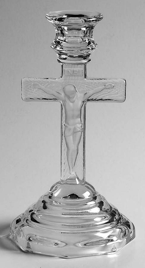 Animals and Figurines 7" Crucifix Candlestick by Homco-1