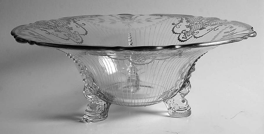 1401-6 11" 3 Toed Dolphin Floral Bowl by Heisey-1