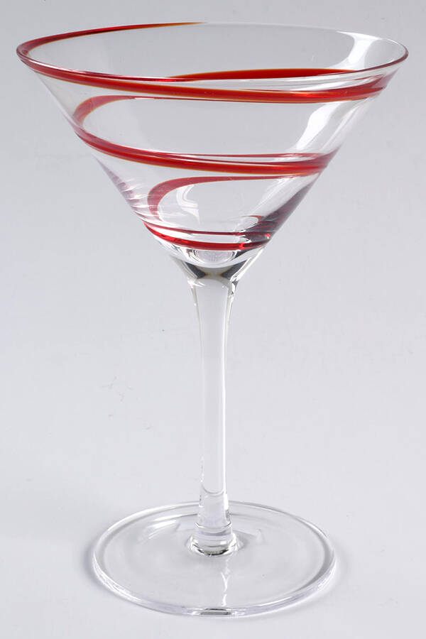 Swirl Red Martini Glass by Home Essentials-1