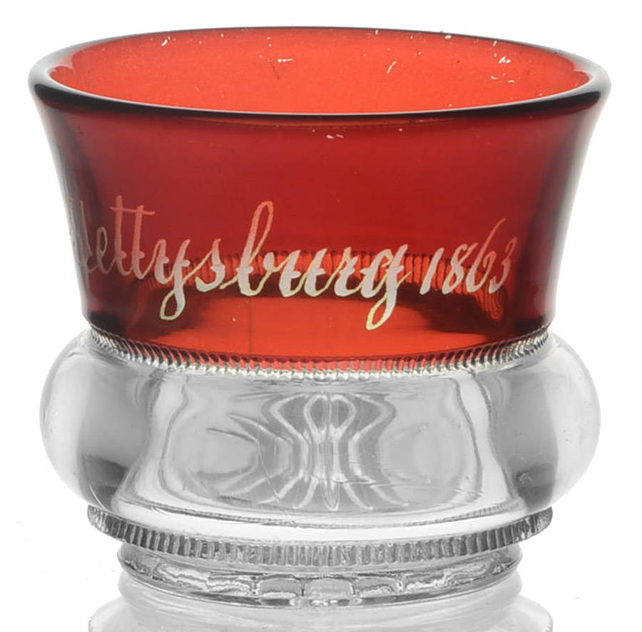 Plain Band Ruby Flash Flat Sherbet by Heisey-1