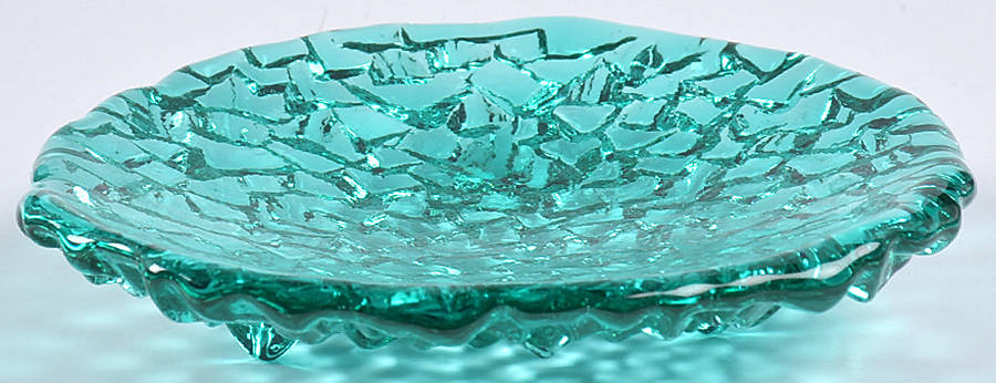 Crunkle 4" Footed Bowl by Hudson Beach Glass-1
