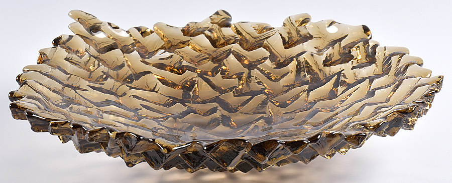 Chaos 14" Footed Bowl by Hudson Beach Glass-1