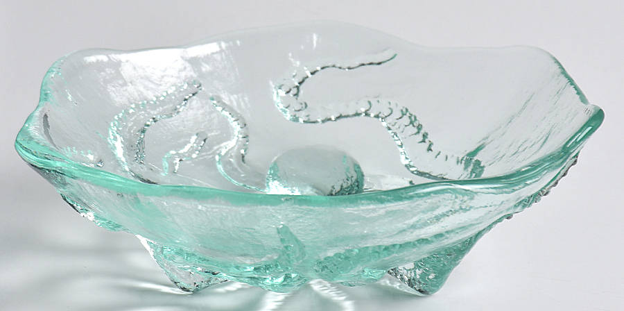 Octopus 5" Footed Bowl by Hudson Beach Glass-1