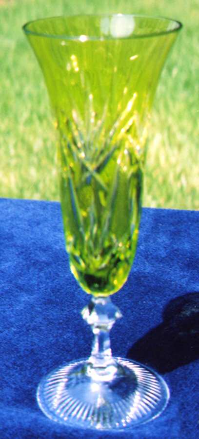Astrid (Import) Green Fluted Champagne by Imperial Crystal (Import)-1