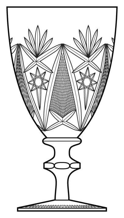 Doris (Import) Water Goblet by Imperial Crystal (Import)-1