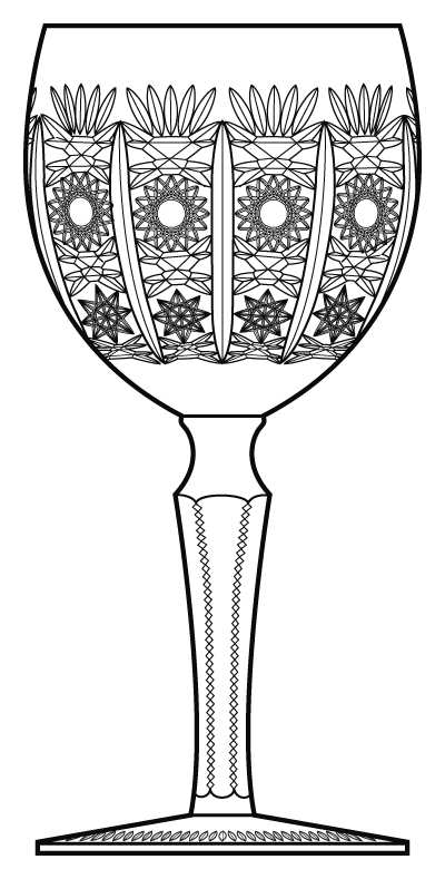 Lace (Import) Water Goblet by Imperial Crystal (Import)-1