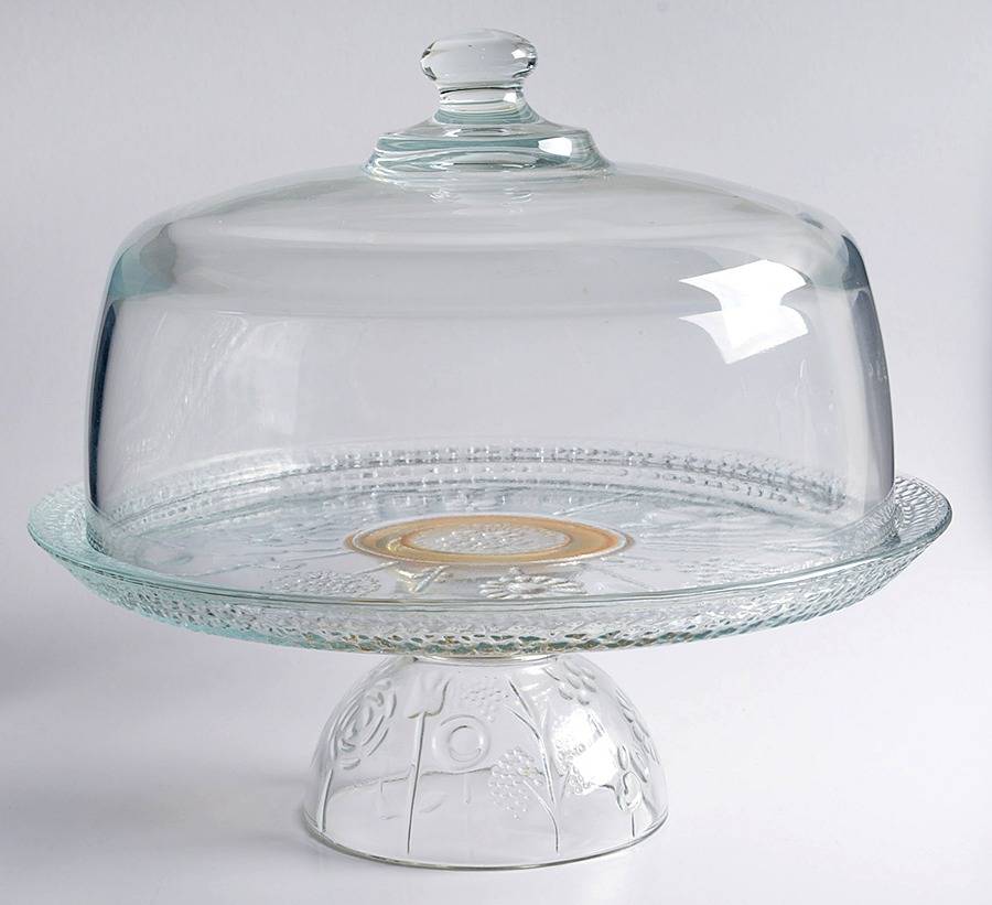 ITS1 11" Pedestal Cake Stand & Dome by Italglass Crystal-1