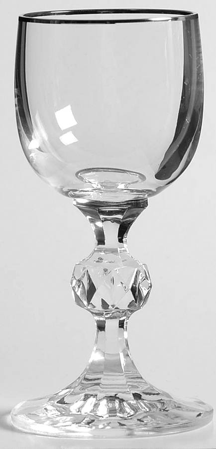 Platinum Band Cordial Glass by Import Assoc-1