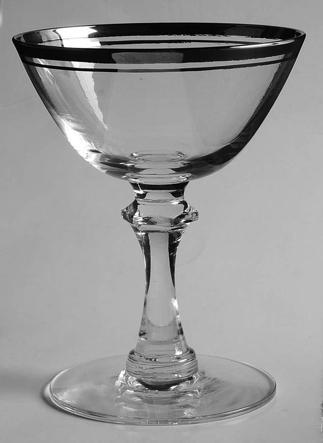 212 Platinum Champagne/Tall Sherbet by Imperial Glass-Ohio-1