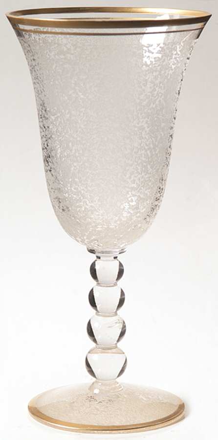 Candlewick Etched and Gold (Stem 3400) Water Goblet by Imperial Glass-Ohio-1